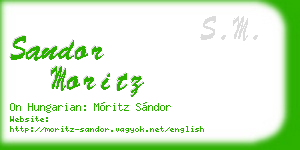 sandor moritz business card